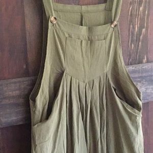 Olive green overalls, XL